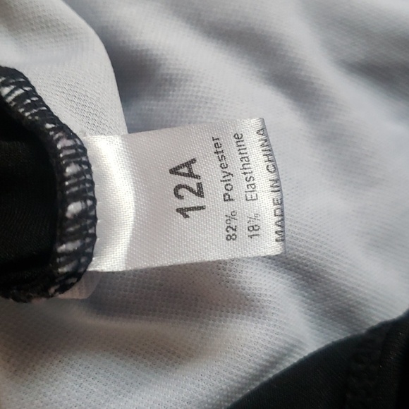 Black, blue and white Child size 12 Gymnastics Leotard - Picture 4 of 4